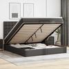 VidaXL Ottoman Bed Frame with Mattress Black 180x200 Cm Faux Leather 3313016