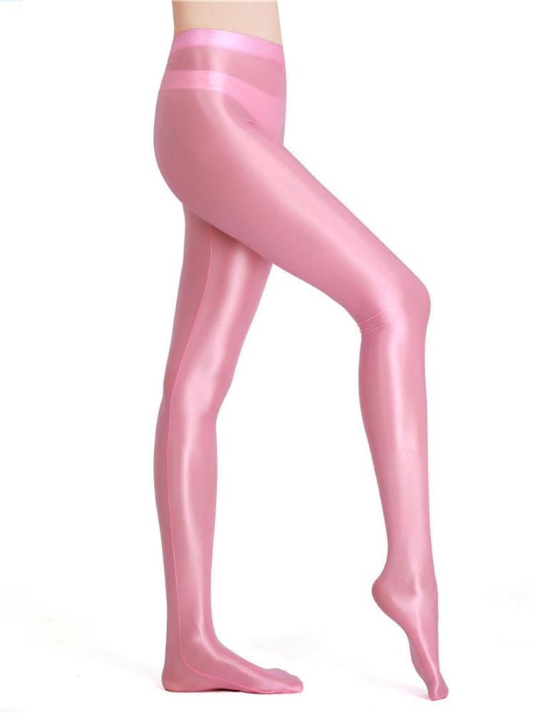 Sexy Tight Pantyhose Womens Oil Glossy Elastic Yoga Shaping Erotic Full Leggings Sheer Hosiery Ballet Dance Gym Trousers