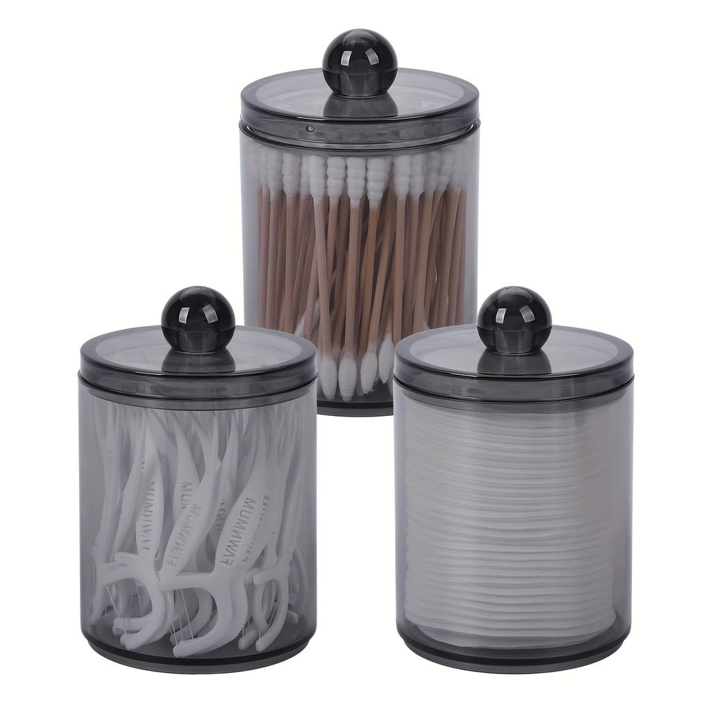 1 transparente Aufbewahrungsbox für Wattestäbchen, Aufbewahrungsdose für Wattestäbchen mit Deckel, Box für Make-up-Pads und Wattestäbchen, multifunktionaler Aufbewahrungs-Organizer für den Schreibtisch