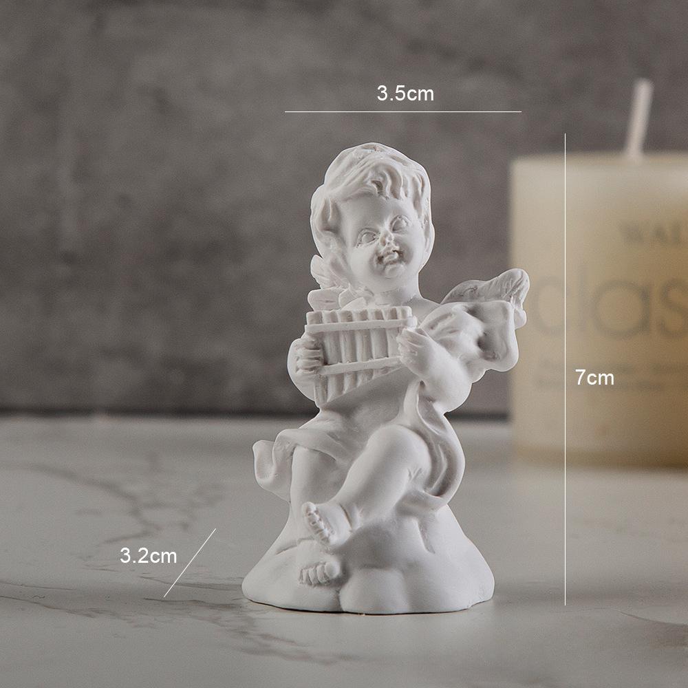 4PCS Little Angel Resin Imitation Gypsum Angel European Atmosphere Ornament Shooting Props Home Creative Sculpture Crafts