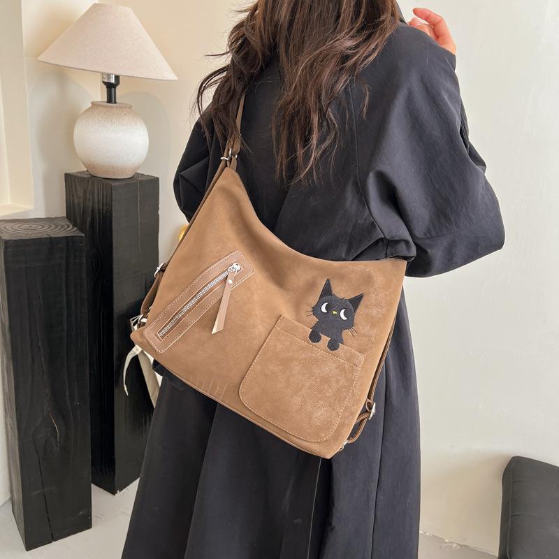 

Tote bag women s 2024 new large-capacity commuter backpack versatile single shoulder messenger bag feeling going out backpack 31*9*29 коричневий