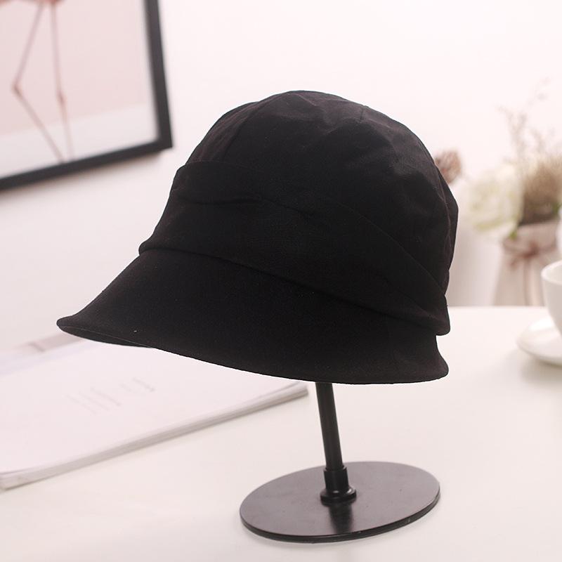 Damen Frühling/Sommer Koreanischer Stil Entenschnabel Baskenmütze: Retro Plissee Fischerhut mit kleiner Krempe für trendige Urlaubskleidung.