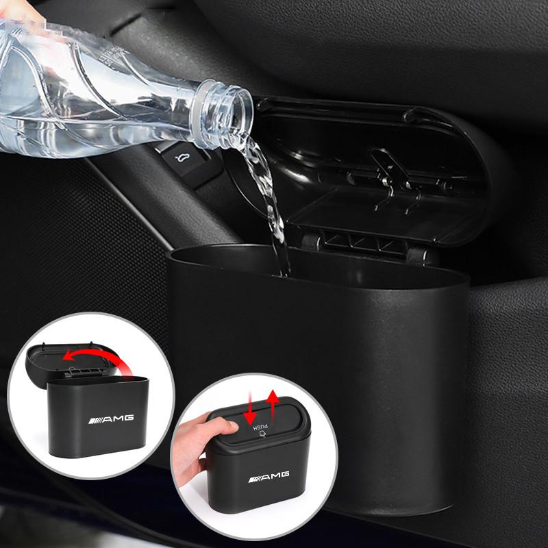 Hanging Car Trash Can Vehicle Garbage Dust Case Storage Box For Mercedes Benz AMG CLA GLA W203 W210 W211 W213 W204 Accessories HO1