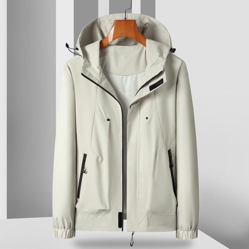 Neue Outdoorjacke Herren und Damen Herbst und Winter Winddicht Einfarbig Tooling Dünn Bergsteigen Paarjacke