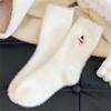 Imitation Mink Fleece Fuzzy Crew Socks Plush Fluffy Winter Socks Indoor Slipper Socks  Home Indoor