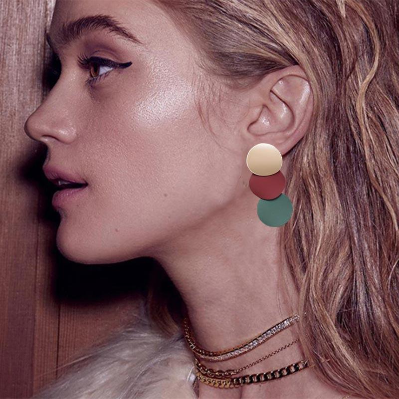 Big Statement Earrings Red Black White Gold Round Circle Oval Geometric Earrings for Women Punk Metal Earring Boho Jewelry 2020