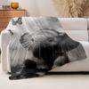 1pc Cute Elephant & Butterfly Black White Grey Plush Fleece Blanket - Soft Thick Warm All-Season Bedspread, Room Decor, Couch
