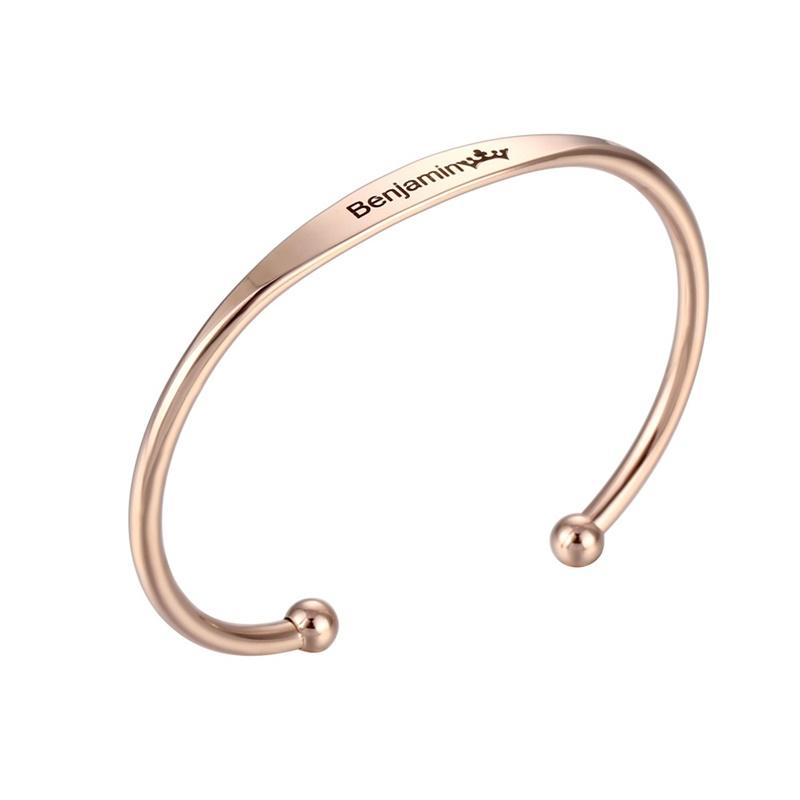 1PC Personalized Engraved Custom Name Stainless Steel Bracelet Jewelry Name Words Letters Custom Bracelet & Bangle For Women