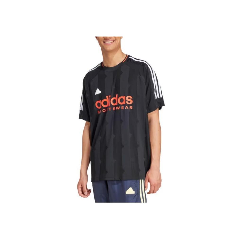 Adidas House Of Tiro Pullover Letter Stripe Crew Neck Short Sleeve T-Shirt Men Tops Black IW3586