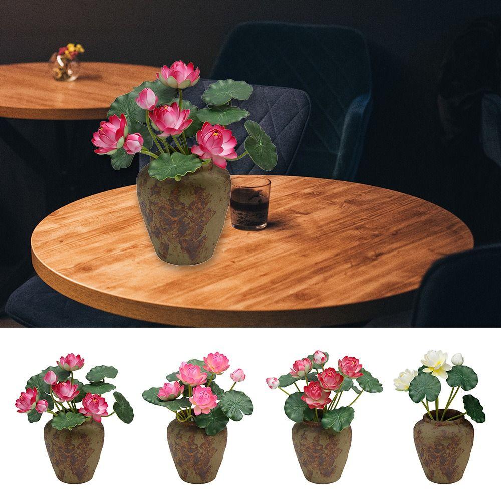 Multicolor Faux Lotus Leaf Flowers Silk Petals Lifelike Water Lily Home Decoration