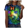 Women's Fashion Large Size Printed Hedging Loose Short Sleeve Tops