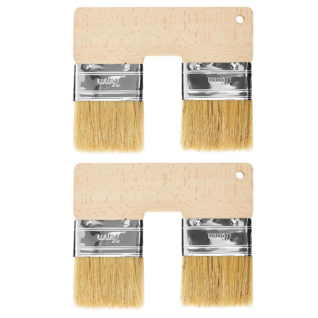 Double Head Painting Brush U Shaped Double Smooth Paint Brush with Wood Handle for Professional Acrylic Painting Hand Tools