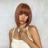 EASIHAIR Perucas de cabelo natural Bob, laranja, marrom, liso, bob, perucas sintéticas, perucas de cabelo de fibra resistente ao calor, perucas de cosplay para festa diária