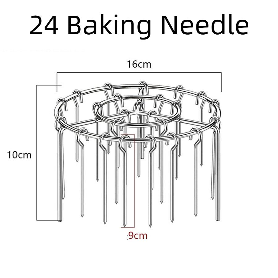 D5 Air Fryer Stainless Steel Vertical BBQ Grill Rack Detachable String Grill Vertical Barbecue Skewer Bracket 24 Baking Needle