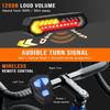 Bike Turn Signal Light with Remote, 120dB Horn & Ground Projection, Wireless LED Safety Warning Light for Bicycle