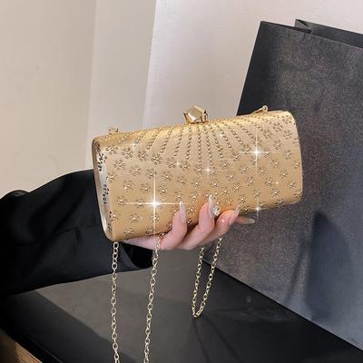 A Shiny Solid Color Exquisite PU Single Shoulder Clutch Bag, Gorgeous, Suitable for a Variety of Friends Activities Party Dinner