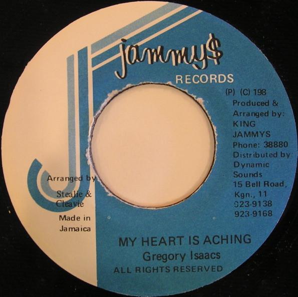 

7-дюймовая пластинка GREGORY ISAACS - My Heart Is Aching NONE Jammy s Records 1989 Ямайка Регги, Ска и Даб Б/У