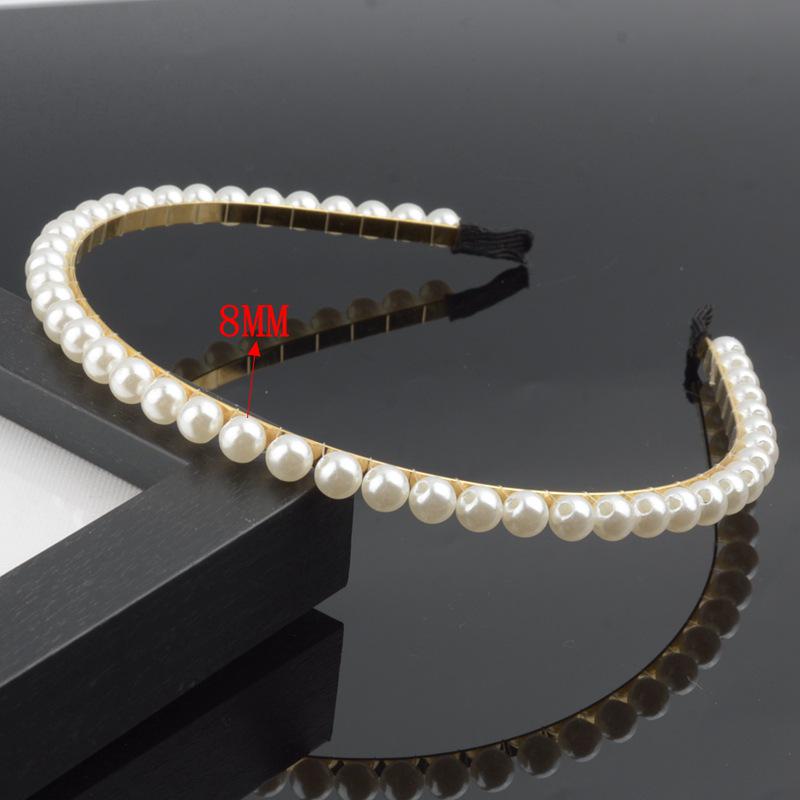 "Korean Style Pearl Bridal Headband - Handmade Fashion Accessory"