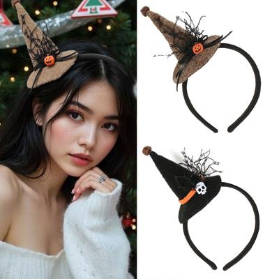 Adjustable Witch Headband Practical Halloween Party Decoration Costume Headpiece For Women Men Children
