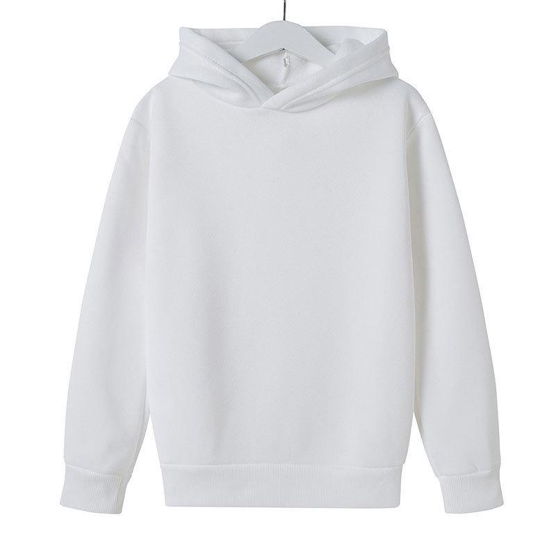 2026 Cross-border Children s Fleece-Lined Hoodie: Plain Style for Autumn/Winter. New Arrival! 130 cm