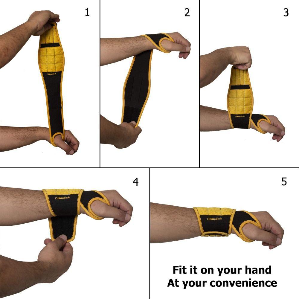 Repair Tool Wristband Toolkit Bag 9 Magnets Wrist Tool Holder Screw Holder Wristband Electrician