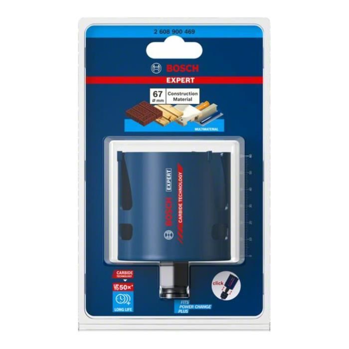 Scie trépan - BOSCH EXPERT - 2608900469 - Diamètre 67 mm - Longueur 60 mm - Couleur Bleu