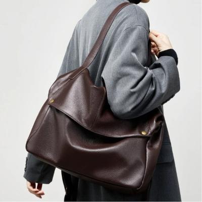 Genuine Leather Large Capacity Women's Shoulder Crossbody Bags Soft Leather Simple Casual Ladeis Big Tote Bag Female Satchel