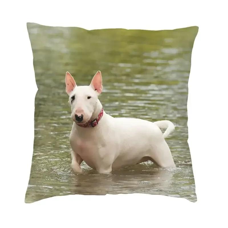 Suitable for Car Sofa Pillowcase British Bull Terrier Cushion Cover Kawaii Cute Dog