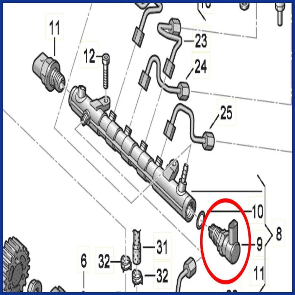 Fuel Rail Pressure Relief Valve For Opel Insignia Astra Saab