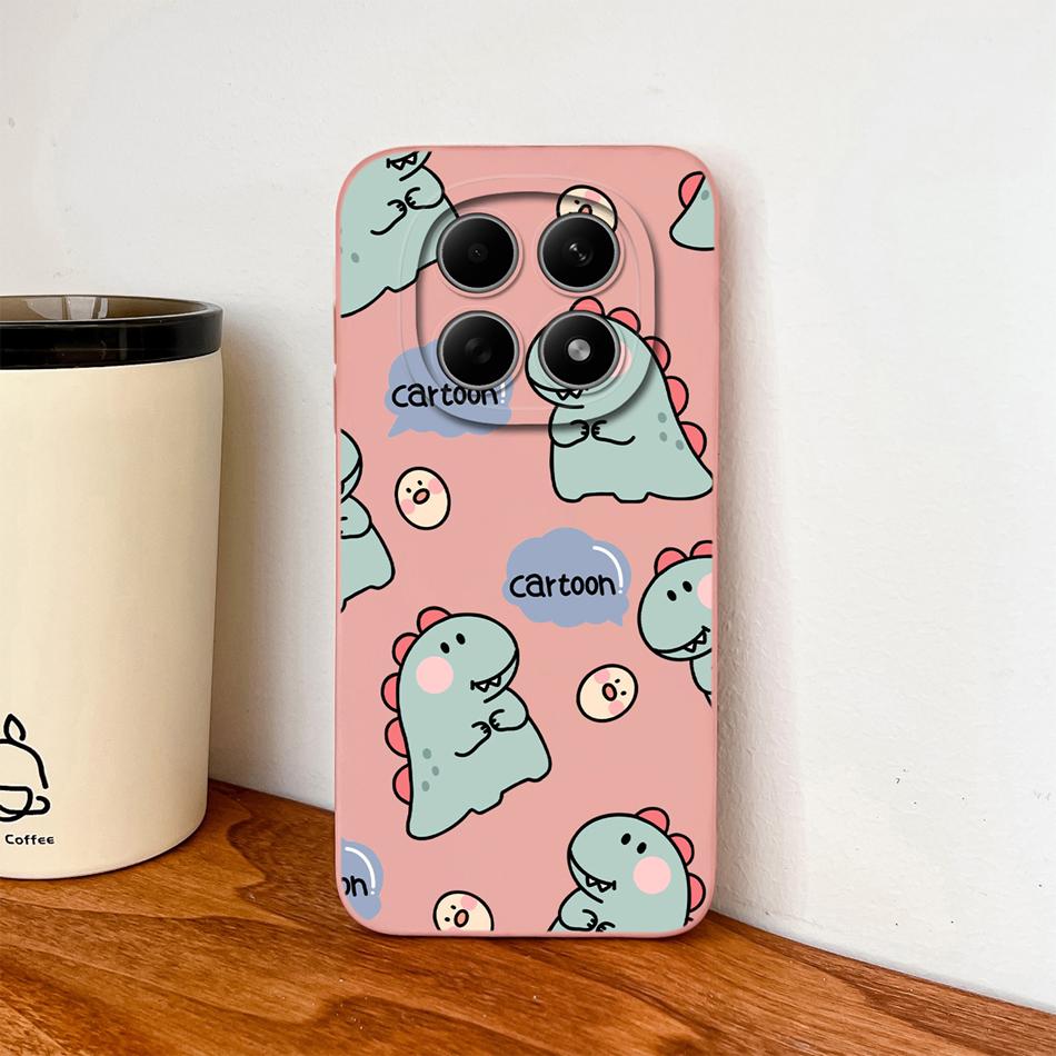 Cartoon Dinosaur Case For Poco M8 Pro 5G Back Cover For Poco M 8 Camera Lens Protection Soft Liquid Silicone Phone Protectors