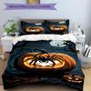 3pcs Spider-themed Jack-o'-lantern Duvet Cover Set - Includes 1 Duvet Cover and 2 Pillowcases, No Quilt Core, All-Season Home Decor Yy251111019