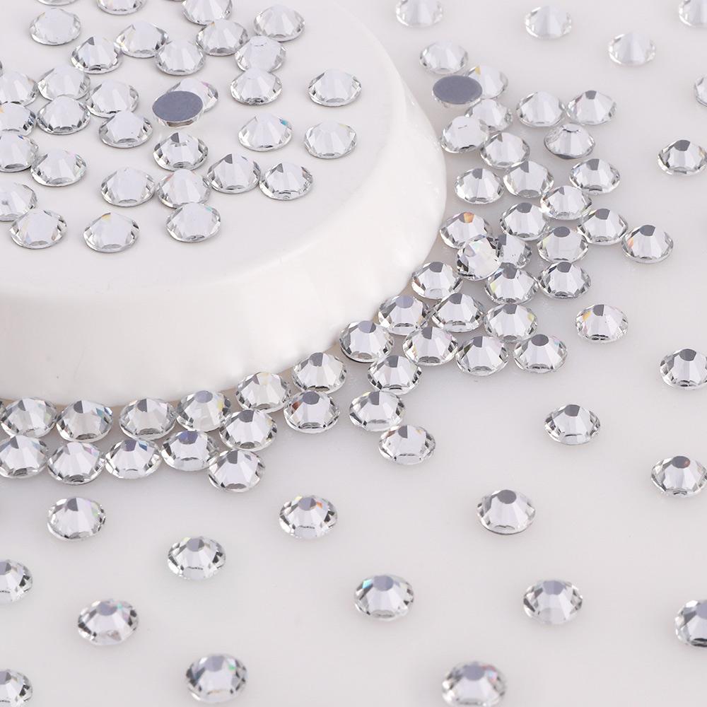 QIYI  Glass Flatback Round Rhinestones 2058 12 Facets Hotfix Bulk Rhinestone for  Shoes Garment  Nail Art Craft