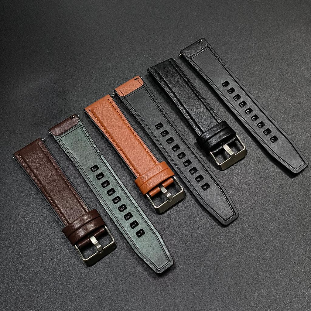22mm Leather Silicone Strap for Huawei Watch GT6 6Pro GT5 GT4 46mm/Ultimate Replace Bracelet for Xiaomi Watch color 2/S4 S1 Band