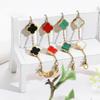 AIPPK 18K Gold Plated Clover Lucky Bracelet for Women White/Black/Red/Green Flower Four Leaf Link Bracelets Trendy Jewelry Gifts for Women