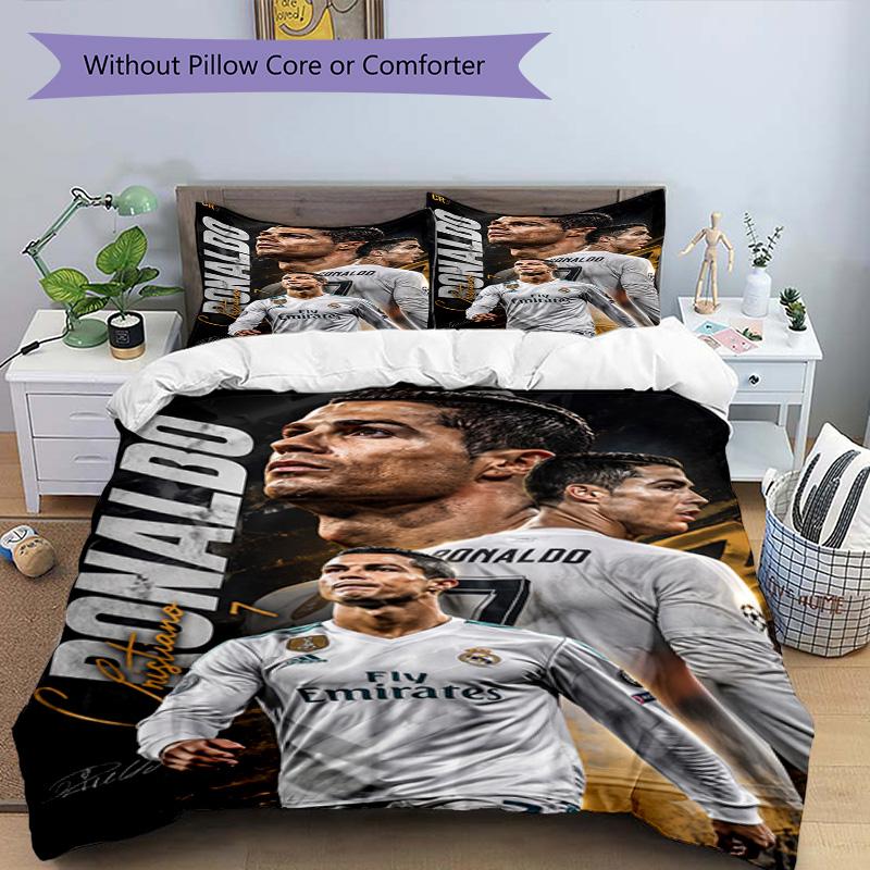 Ronaldo's Dedication: Cr7 Bedding Set, Breathable Duvet Cover with Pillowcases, Soft Bed Linen for Bedroom Home Decoration, Perfect Festival Birthday