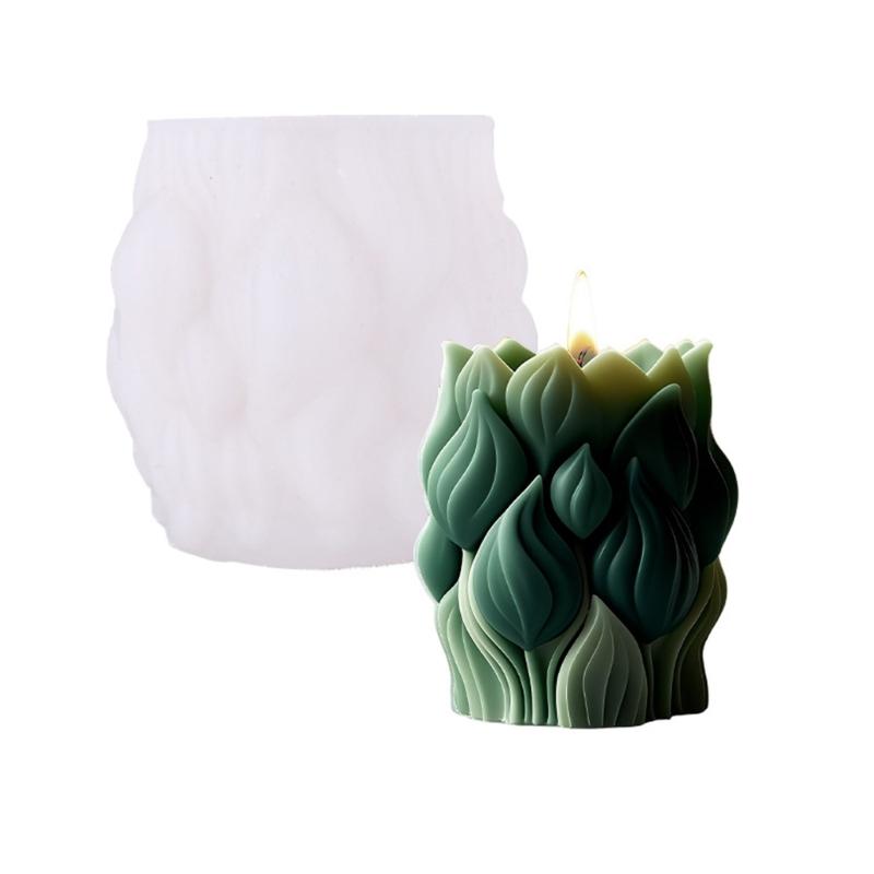 Silicone Molds Flowers Pillar Candle Molds Epoxy Resin Molds Handmade Tulips Castings Molds Plasters Molds