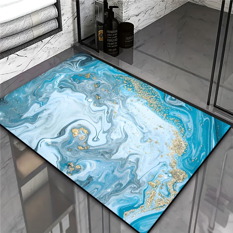 Marble Texture Pattern Entrance Doormat Floor Mat for Bathroom Non Slip Bath Mats Soft Carpet Shower Tub Outdoor Doormats Decor