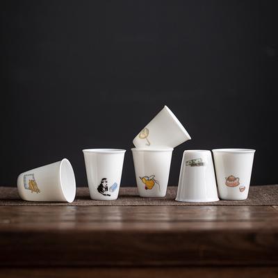 Luxury Chinese Gongfu Tea Cup Porcelain Tea Set Jade Ceramic Home Brewing Cups Fragrance Tasting Tea Art Accessories