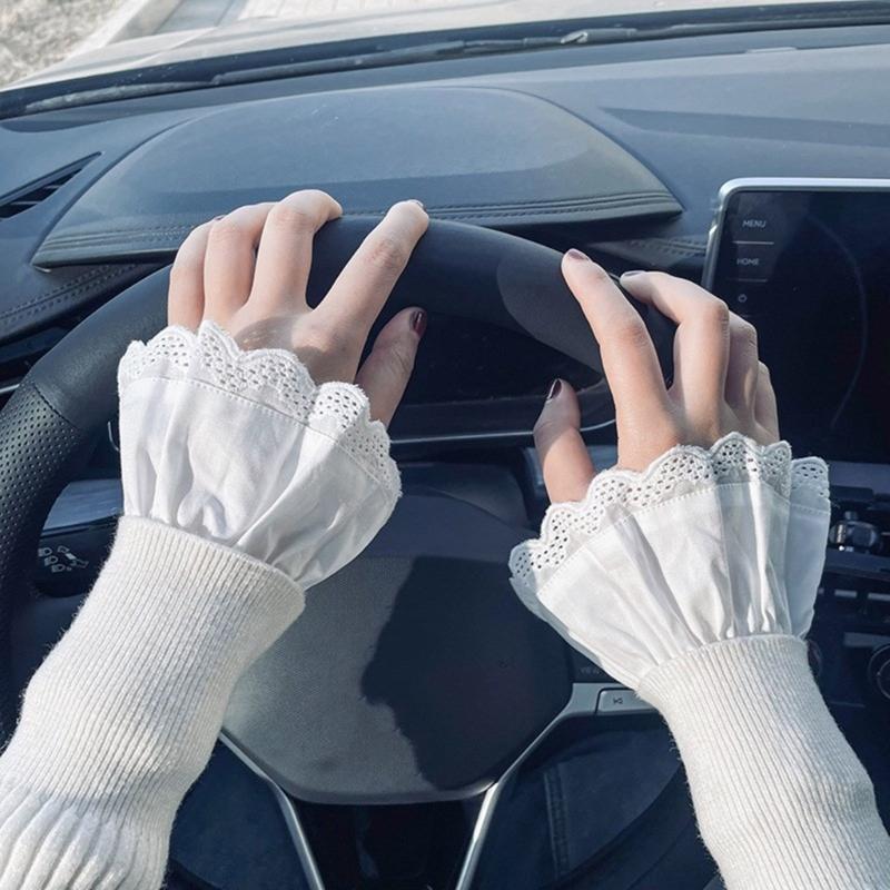 False Lace Cuffs Sweater Decorative Wristband False Flared Sleeves Detachable