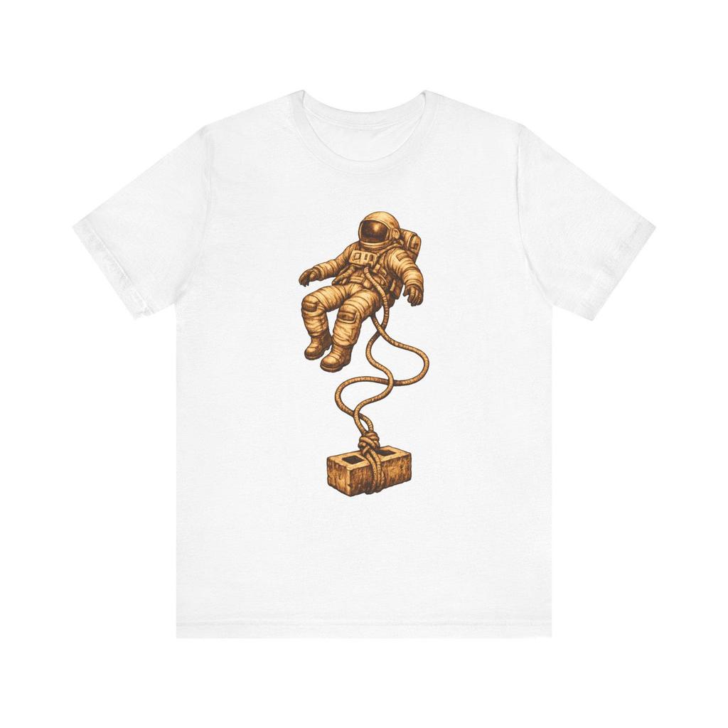T-Shirt — Funny Astronaut Tied to Cinder Block — Sleeping With The Space Fishes