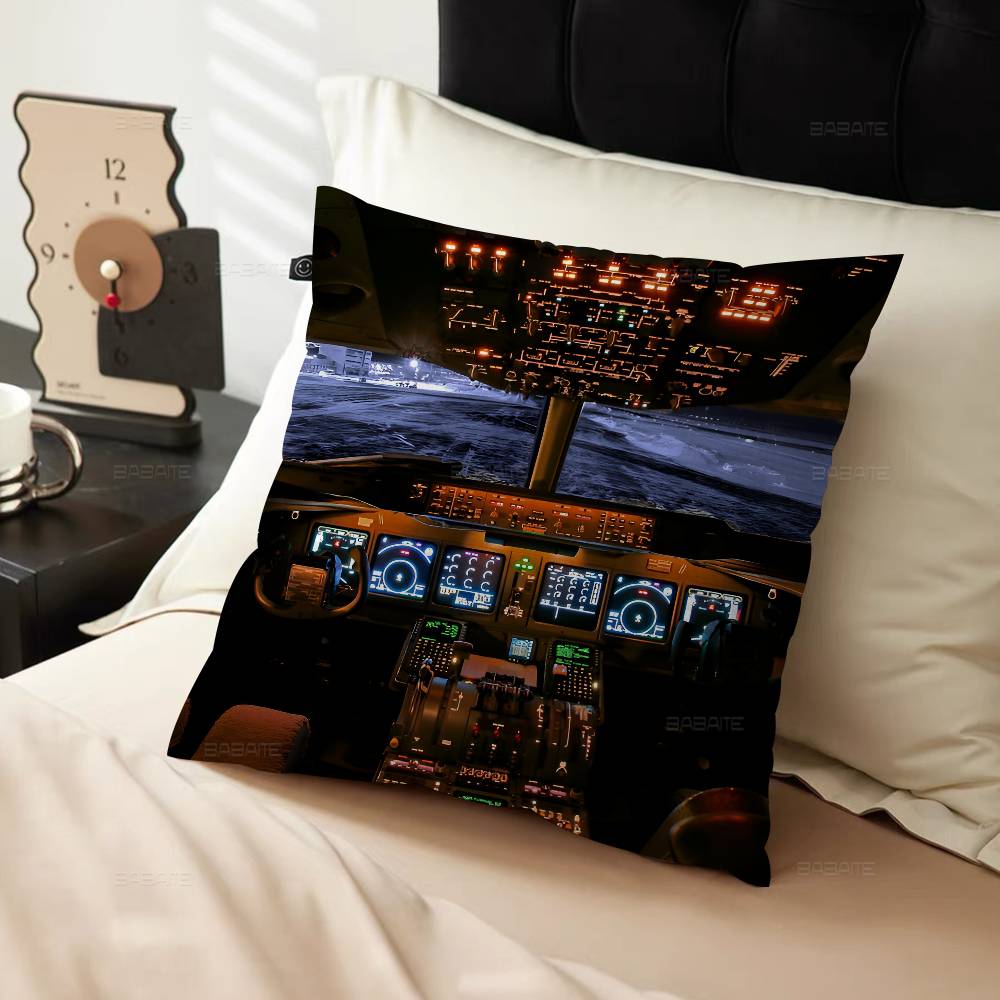 Aircraft Cockpit Personalized Pillow Cover Kids Bedroom Wild Party Decor Pillowcase Kid Birthday Shower Gift