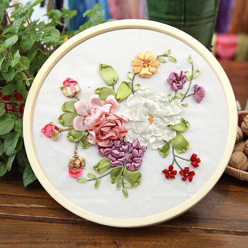 Ribbon Embroidery Hanging Picture Material Bag Small Fresh Three-dimensional Embroidery Manual Diy Beginner Material Bag