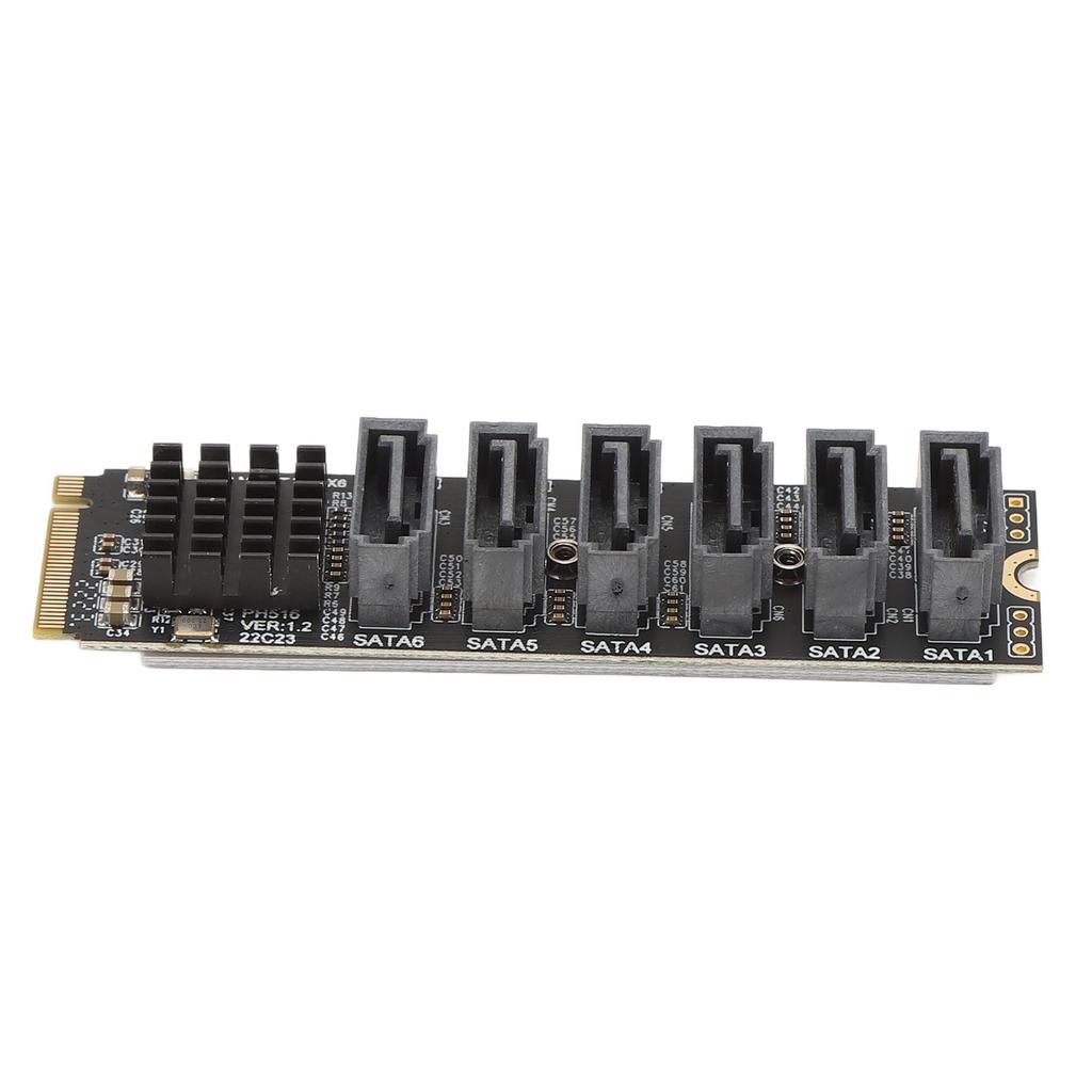 M.2 To SATA3.0 Adapter Card 6Gbps High Speed ASM1166 M.2 PCIE To SATA Expansion Card with Smart