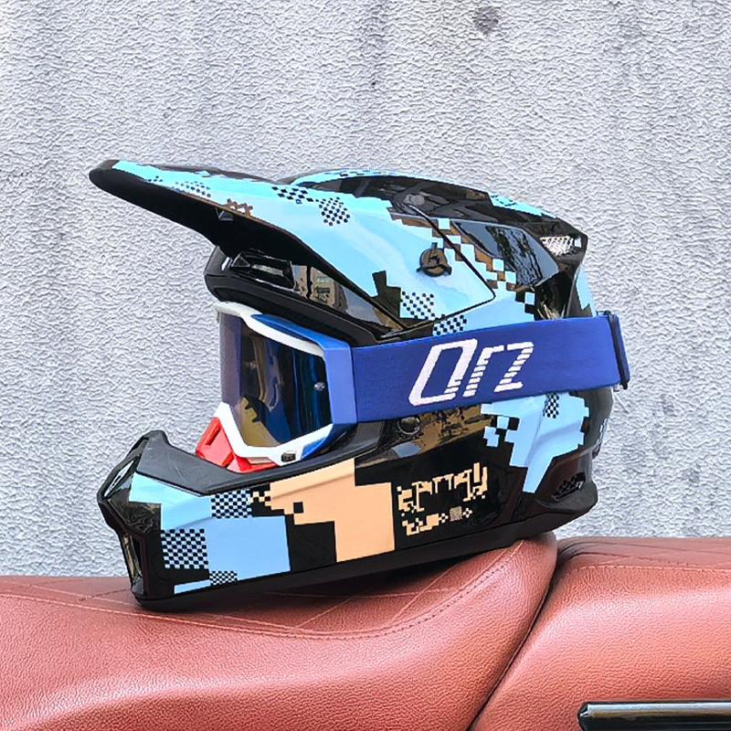 Orz Off-Road Helmets Kids Teens Electric Bike Helmets Men and Women Rally Helmets Mountain Bike Riding Downhill