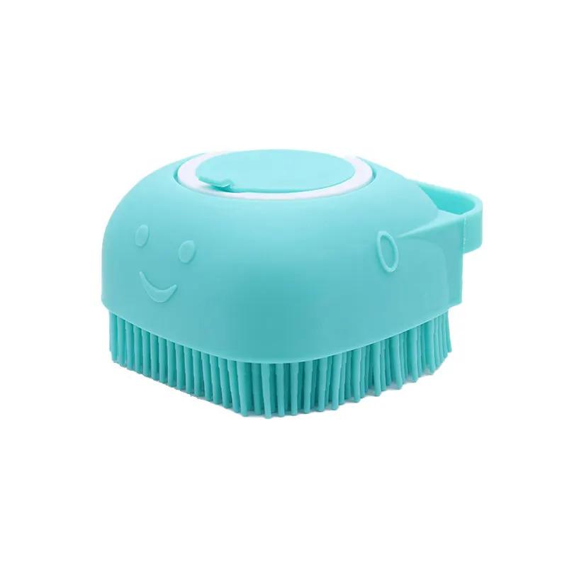 2 in 1 Self Cleaning Pet Bath Brush for Dogs Cats Puppy Soft Silicone Massage Shampoo Dispenser Dog Grooming Brush