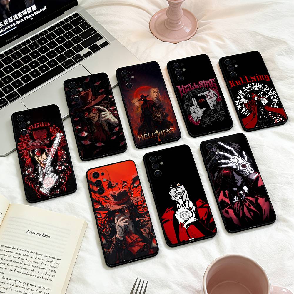 Anime H-hellsing Phone Case For Samsung S25,24,23,22,30,21,10,9,Ultra,Plus,Lite,FE,4,5 G Soft Black Case