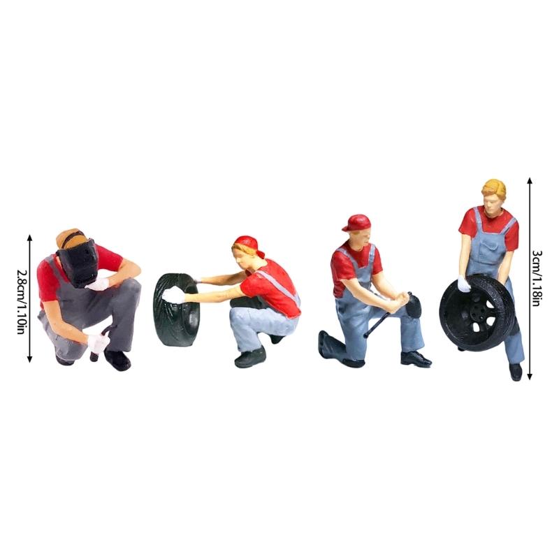 Repairman Figure Model 1:64 Scale Hand Painted Miniature Figure for Miniature Scenes Dioramas Props,Model Car Displays