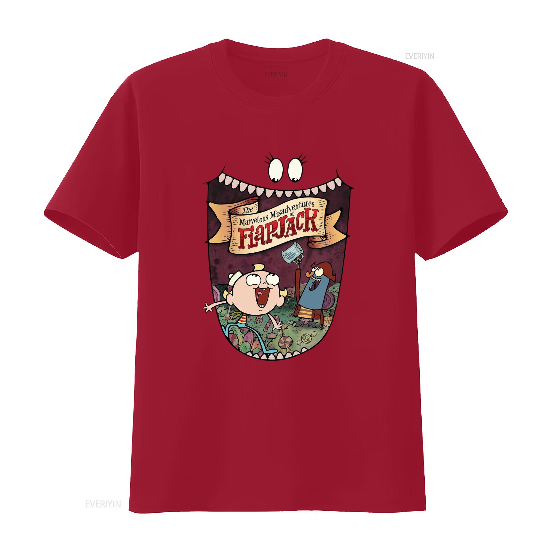 The Marvelous Misadventures of Flapjack Cartoon Print Black T Shirt S 3XL vintage Washed Soft Stretched fashion streetwear S