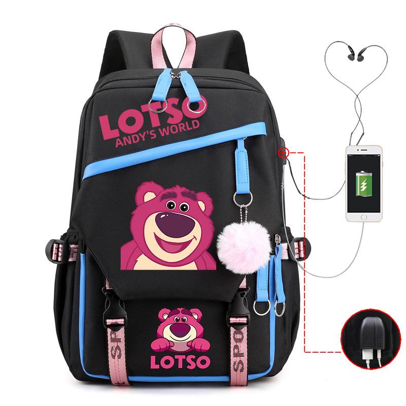Cute Xiaoqing Strawberry Bear Peripheral High-Value Backpack Lightweight Student School Bag