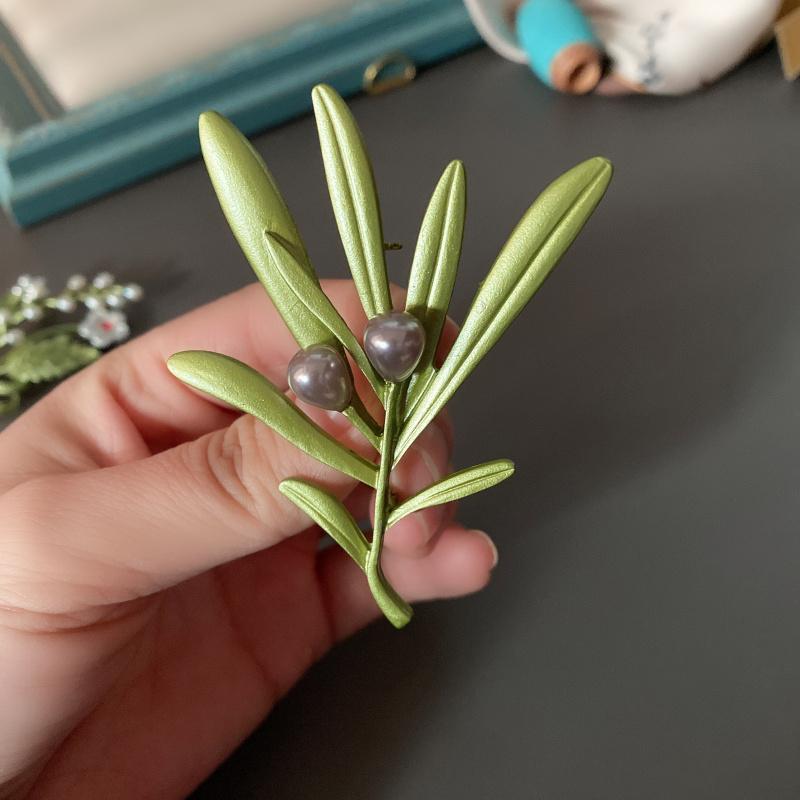 Frauen Vintage Blume Perle Broschen Pins Palace Emaille Pflanze Brosche Pin Corsage Dame Hochzeit Party Elegante Abzeichen Schmuck